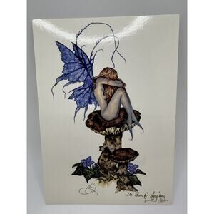 Vintage 2001 Amy Brown Fairy Fae Crying Been A Long Day Print Decoration 6”x4.5”